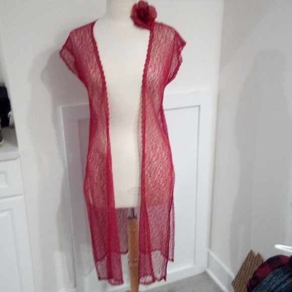 Vintage Chantilly Lace Cardigan Duster / Slip Robe - Picture 15 of 16